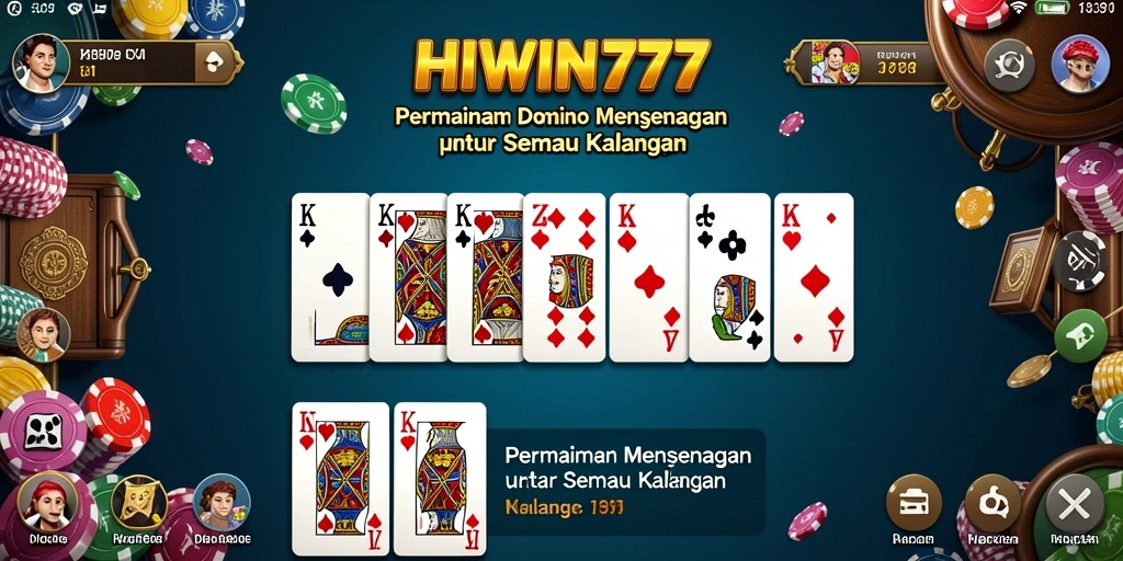 Screenshot permainan HIWIN777 dengan pertempuran Domino yang seru.