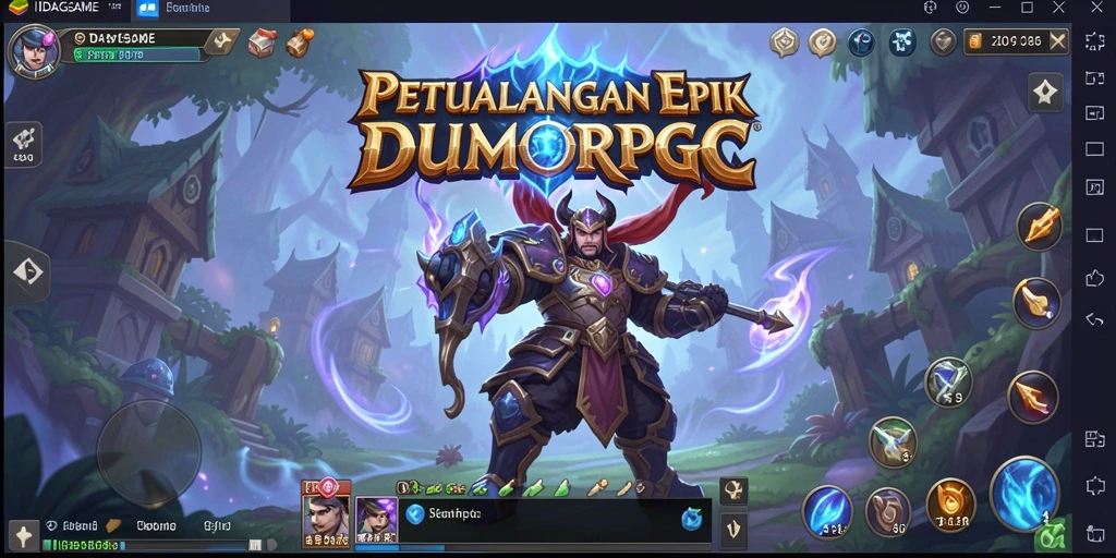 Screenshot utama IDAGAME menampilkan karakter beraksi dalam dunia MMORPG yang memukau.