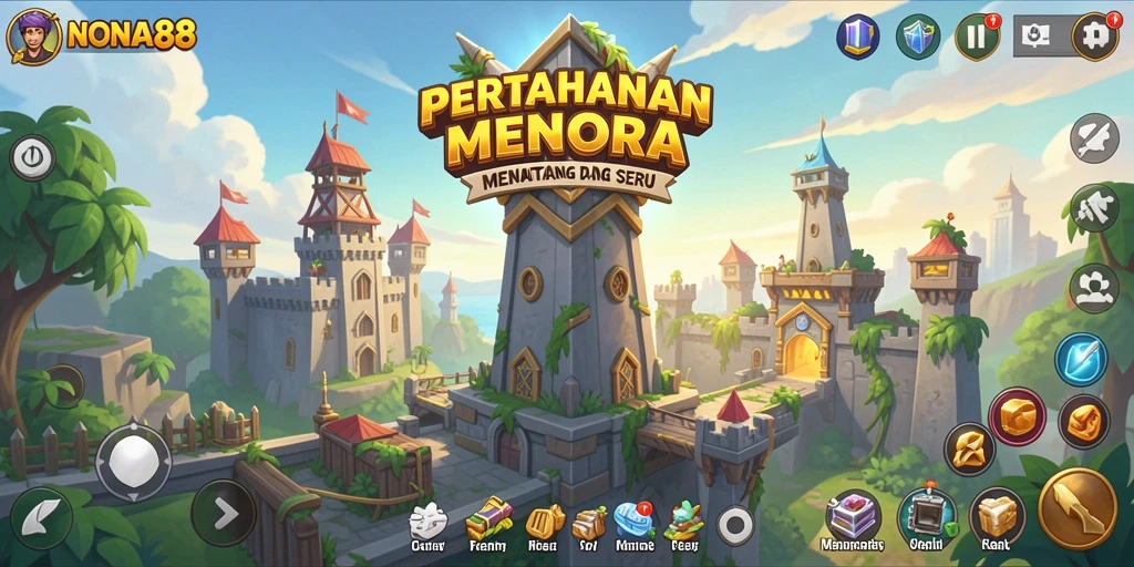 Gameplay seru dan strategis di NONA88 Tower Defense.