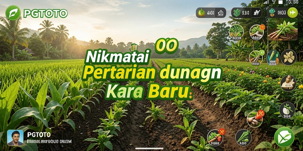 Tangkapan layar gameplay PGTOTO menampilkan proses bertani yang menarik.
