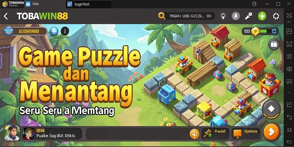 Screenshot gameplay TOBAWIN88 yang menunjukkan berbagai puzzle menarik.