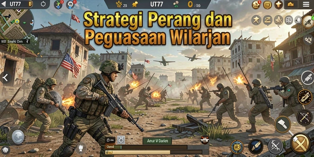 Tangkapan layar dari gameplay UT77 yang menunjukkan strategi pertempuran mendebarkan.